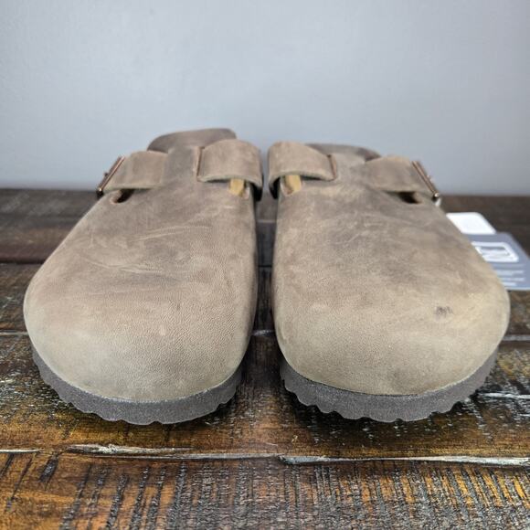 NEW Birkenstock Boston Mens Size 10 EU 43 Regular Clog Shoes Brown Leather Soft - Picture 3 of 11